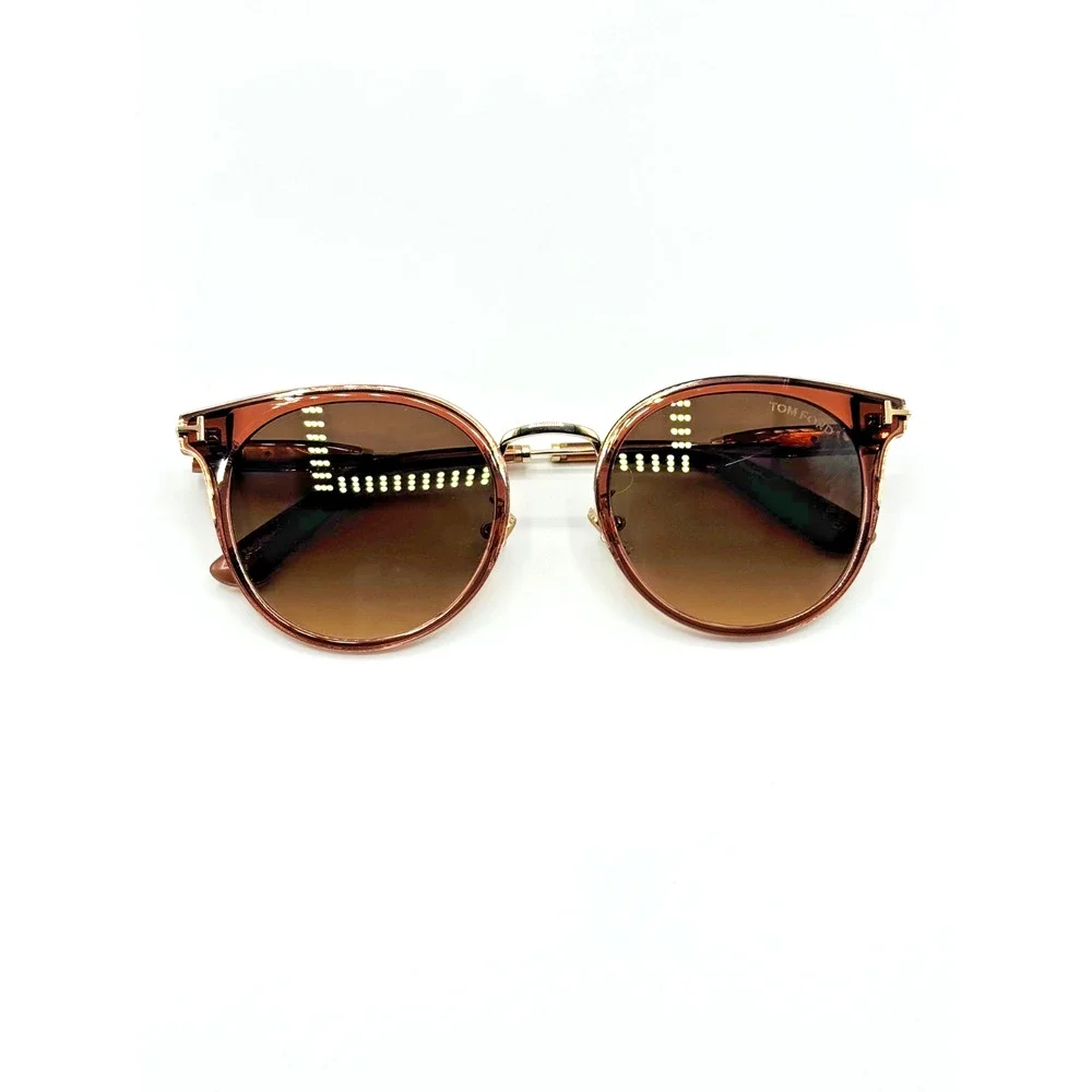 Tom Ford Sunglasses TF1244-K 45F Brown Round Brown Gradient Lens 54mm Asian Fit